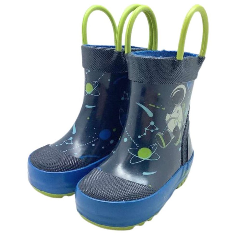 Kamik | Toddler Boy's Orbit Rubber Boots | Navy & Green | Size 3